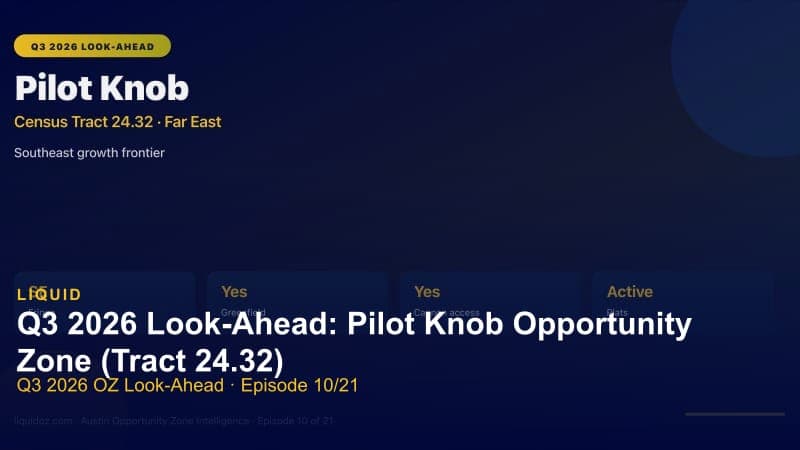 Q3 2026 Look-Ahead: Pilot Knob Opportunity Zone (Tract 24.32)